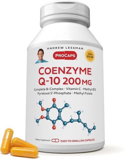 [BRSWKHQQOQPQAED6] ANTREW LessMAN Coenzyme Q-10 200 mg 360 Capsules - 能源生产和优化关键器官功能、抗氧化剂支持、老化消耗、+ B-Complex。 容易燕子笼盖