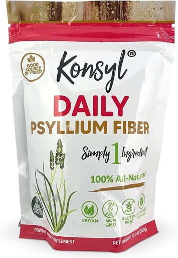 [BRSRMZALOEPBQCL5] Konsyl Daily Psyllium Fiber 360g / 12.7oz - Non-GMO, Vegan, Keto-Friendly, Fiber Supplement Powder - Supports Digestive Health