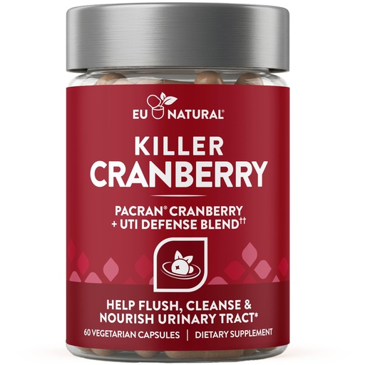 [BRSRMZT5C5YG2FDD] 10-In-1 Killer Cranberry Pills for Women - UTI Defense Blend with Pacran Cranberry - 10 Ingredient Urinary Tract Supplement - Turmeric, Milk Thistle, Dandelion, Ginger & More - 60 Fast-Acting Capsules