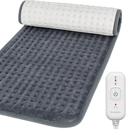 [BRSROAT4CAGQICTV] Comfytemp Heating Pad for Back Pain & Cramps Relief, FSA Eligible Electric Large Heat Pad, 2H Auto Off, Christmas Gifts for Women Men Mom Dad, HSA Moist Neck Shoulder Heated Pad, Washable, 12"x24"