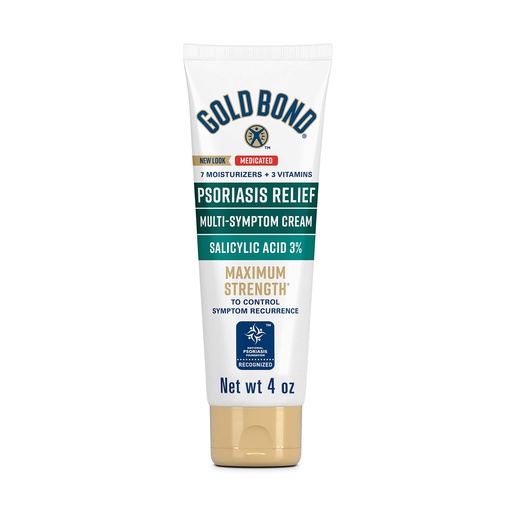 [BRSWKGI7CZYGAD3U] Gold Bond Multi-Symptom Psoriasis Relief Cream, 4 oz., Irritated, Scaling Skin, and Itchy Skin Relief