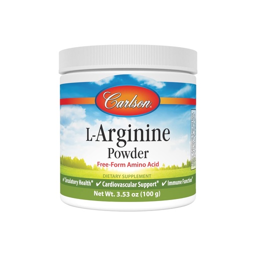 [BRSWECQ2BB6B62Y2] Carlson - L-Arginine Powder, Free-Form Amino Acid, Circulatory Health, 3.53 oz (100 g)