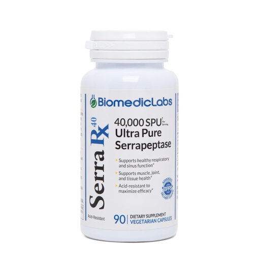 [BRSW2ZDYAEHWCDTB] Serra-RX 40,000 SPU Serrapeptase - Acid-Resistant Proteolytic Systemic Enzyme, Non-GMO, Gluten Free, Vegan, 90 Veg Capsules