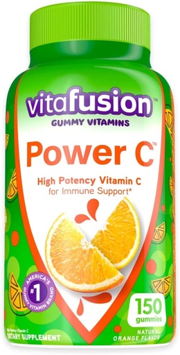 [BRSROZATBV6AGELA] Convergence Power C Vitamin C Gummies for Immune Support, Orange Flavored, 150 Count