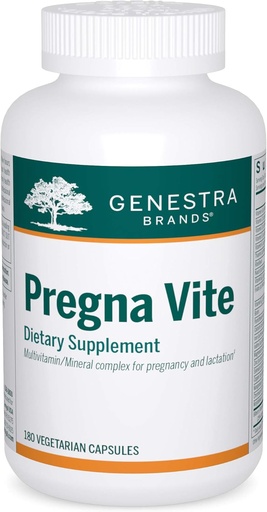 [BRSWKH32OIIGOCTL] Genestra Brands Pregna Vite | Supports Healthy Pregnancy with Folic Acid, Vitamin D and Iron | 180 Capsules