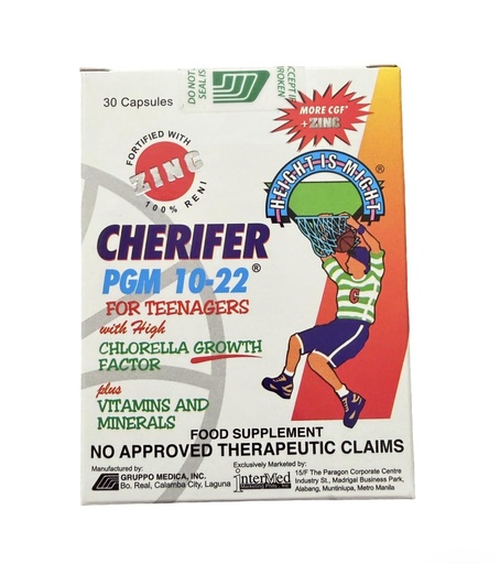 [BRSWKYQBOYPWY2TY] Cherifer PGM 10-22 Capsules with Zinc for Teenagers with Chlorella Growth Factor,and Taurine 30 Capsules