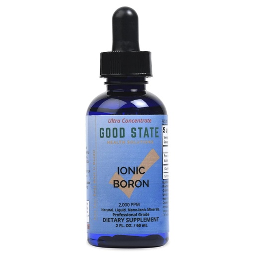 [BRSWIFIECYDAK2I7] Good State | Ionic Boron | Natural | Liquid Concentrate | Nano Sized Mineral Technology | Professional Grade | 10 Drops Equals 1 mg | 1.6 Fl oz Bottle