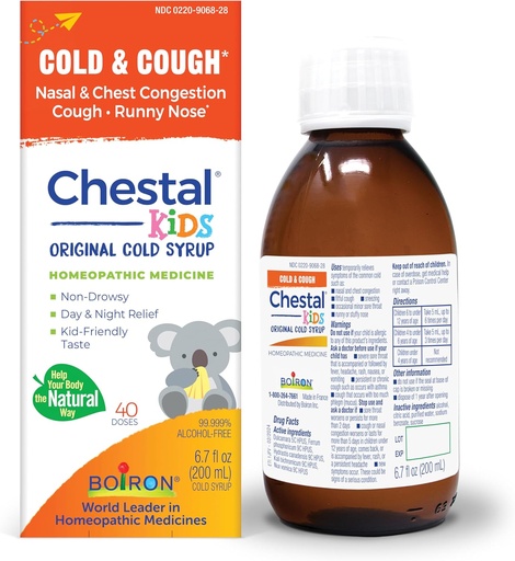 [BRSWIF3YBUOAOEDK] Boiron Честал Children's Cold and Caugh Syrup for Nasal and Shest Congestion, Runny Nose, and Sore Throat Relief - 6.7 Fl oz
