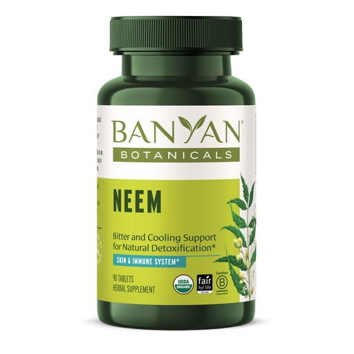[BRSWIZYQOMBRK2A3] Banyan Botanicals Organic Neem Tablets – Systemic Detoxification & Cooling Skin Support – Purifying Azadirachta Indica for Skin & Immune Health – 90 Tablets – USDA Organic