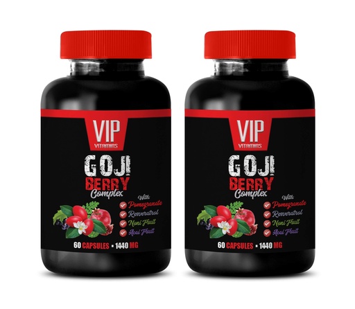 [BRSWGHQPBYFAIHTO] antioxidant supplement - GOJI BERRY COMPLEX - WITH POMEGRANATE, RESVERATROL, NONI, ACAI - Pomegranate vitamin e for skin - antioxidant nutritional supplements - antioxidants vitamins - 2 Bot 120 Caps