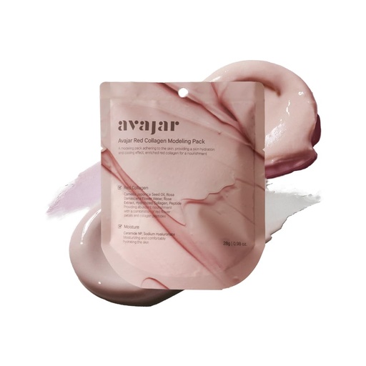 [BRSRAEIQDF5BYHL2] Avajar Red Collagen Modeling Pack | Hidratazioa Jelly Mask Skin Pore Tightening & Lifting | Fresatzeko Peel-Off Mask | Collagen & Diatomaceous Earth, Ceramide | 0,98 oz