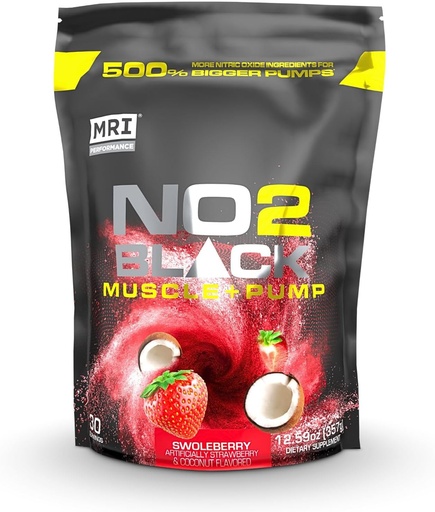 [BRSROEL2BZ5BEGQZ] MRI NO2 Black Nitric Oxide Supplement for Pump, Muscle Growth, Vasculariteit & Energy - Krachtige Stim-Free Pre-workout met Citrulline (30 Servings) (Swoleberry)