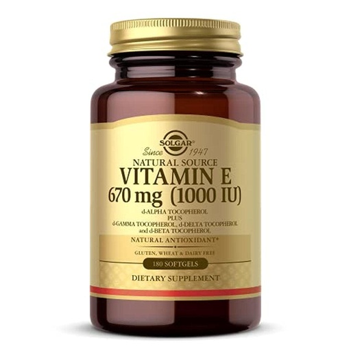 [BRSWYGABOV5GGH32] Solgar Vitamin E 670 mg (1000 IU), 180 Softgels - Natural Antioxidant, Skin & Immune System Support - Naturally-Sourced Vitamin E - Gluten Free, Dairy Free - 180 Servings