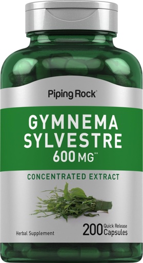 [BRSWIFDQAV4GACYZ] Piping Rock Gymnema Sylvestre Supplements | 200 Capsules | Concentrated Herbal Extract | Non-GMO and Gluten Free