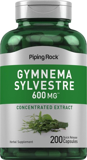 [BRSWIFDQAV4GACYZ] Piping Rock Gymnema Sylvestre supplements 600 mg - 200 Capsules - Concentrated Herbal Extract - Non-GMO and Gluten Free