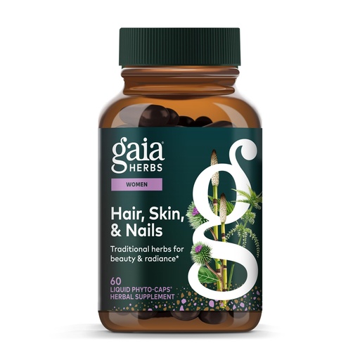 [BRSWIYL7C4ARSYLM] Gaia Herbs Hair, Skin & Nails - Supplement to Support Healthy Skin, Hair & Nail Health* - Astaxanthin, Horsetail, Gotu Kola & Burdock - 60 Vegan Liquid Phyto-Capsules (30 Servings)