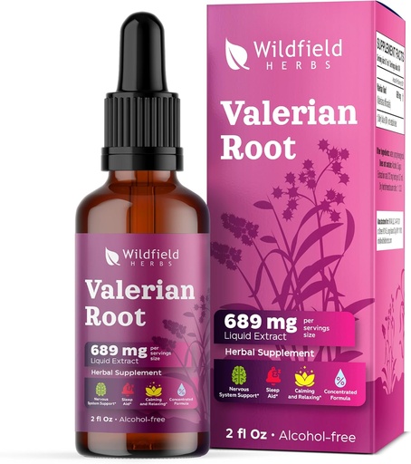 [BRSRAZ3YA4NBOHLU] Valerian Root Extract Drops 1000mg (Valeriana officinalis) Herbal Supplement Absorbs Better Than Capsules, 2 Month Supply, 84 Servings, Alcohol-Free Tincture - 2 Oz, Pack of 1