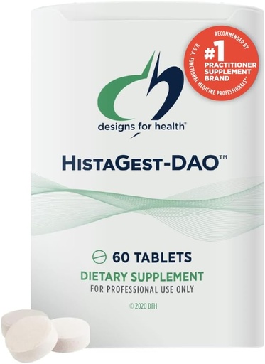 [BRSRMAI6AAFAIHYY] Diseños para la salud HistaGest-DAO - Diamine Oxidase DAO Enzyme to Support Digestion of Histamine-Containing Foods - 20,000 HDU DAO Diamine Oxidase Enzymes (60 Tabletas Gastro-Resistentes)