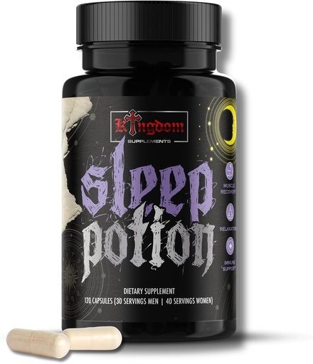 [BRSROC37ARYWCETB] Sleep Potion, Melatonin-Free Sleep Support Capsules 120 Count, Magnesium Glycinate L-Theanine Zinc Glycinate Chamomile Jujube Seed Lemon Balm, 30 to 40 Servings, Gluten Free