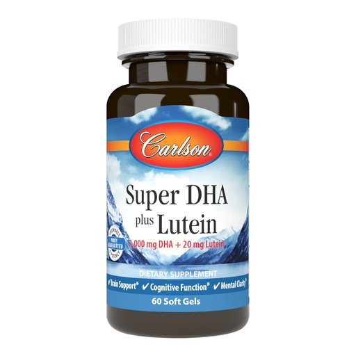 [BRSWGFIDCUAQKADA] Carlson - Super DHA Plus Lutein, 1000 mg DHA + 20 mg Lutein, 60 Softgels