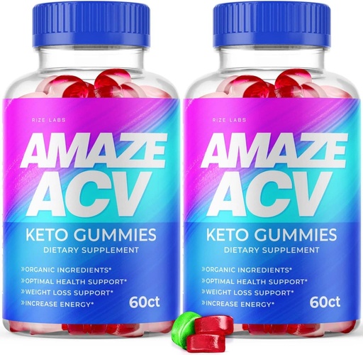[BRSROYD6O4PGE3L6] rize labs - Amaze ACV Keto Gummies for Weight Loss - Organic Keto Apple Cider Vinegar Gummies, Helps to Increase Energy (120 Gummies) (Pack of 2)