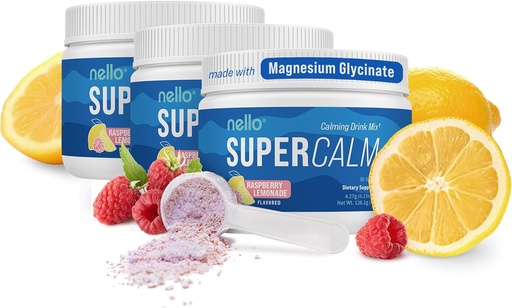 [BRSROBTQOQNWKHTL] Nello Supercalm Drink Mix - Ashwagandha KSM 66, Magnesium Glycinate, L-Theanine, Vitamin D3 - Ashwagandha Root Extract, Magnesium & L-Theanine Supplement - (30 Servings) - 3 Pack