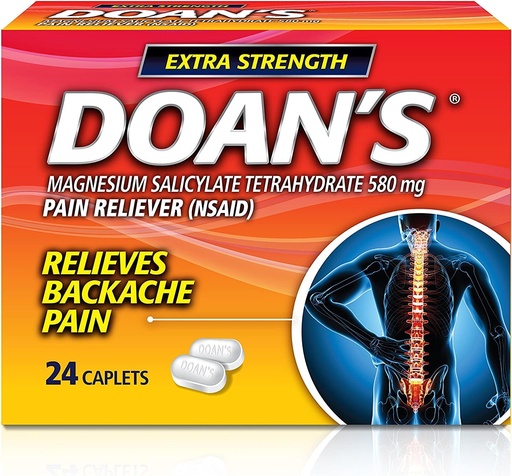 [BRSWKEI3DMNGK2Q5] Doan 's Backache Pain Reliever - 추가 강도 - 상자 당 24 카운트 캡릿 - 2 팩