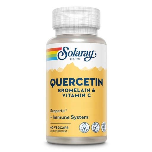 [BRSWIZYZOMOR22DO] SOLARAY Quercetin with Bromelain and Vitamin C - Immune Support Supplement - Antioxidant and Heart Health Complex with Quercetin 500mg and 1235mg VIT C - Vegan, 60-Day Guarantee, 30 Serv, 60 VegCaps