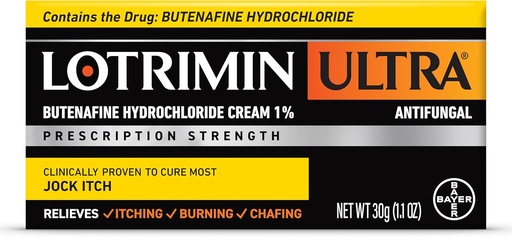 [BRSROHTROIGWGAY2] Lotrimin Ultra Antifungal Jock Itch Cream with Butenafine Hydrochloride, Jock Itch Treatment for Hombre, Women, and Kids Over the Age of 12, 1.1 oz Tube