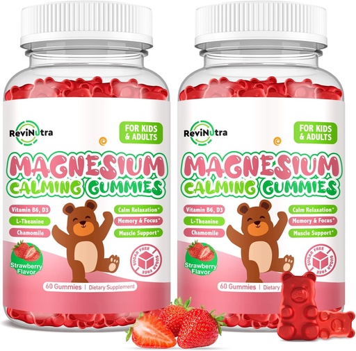 [BRSRAGI5OIHWAEQV] Kids Magnesium Glycinate Gummies, Magnesium Supplement with L-Theanina, Vitamina B6, D3 for Kids & Adults, Calm Magnesium for Sleep Relaxation,Cérebro,Bones,Squarberry grátis 120ct