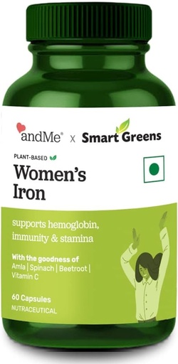 [BRSROAY7BUBRS2T2] Women's Iron Supplement with 100% Iron,Vitamin C, Folic Acid & Vitamin B12 for Haemoglobin, Boost, Stamina & Energy, and Immunity - 60 Veg Tablets
