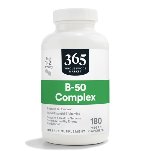 [BRSWGZQCB55QOH3J] 365 by Whole Foods Market, Vitamin B-50 Complex, Vegan, 180 Capsules