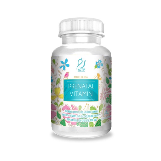 [BRSRAFL2BAIWYA3G] ACTIF Organic Prenatal Vitamin with 20+ Vitamins, Omega-3, DHA, Organic Herbs, Non-GMO, Made in USA, 90 Count