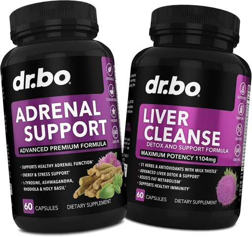 [BRSRAEAYOJYRYDI7] Adrenal support Cortisol i Liver Clearse Detox suplementari - Adrennal Fatirogue suplementaris per a Cortissol salut - Liver Gabladder Acteles & Milk Natural Thistle Dandelions suplementaris