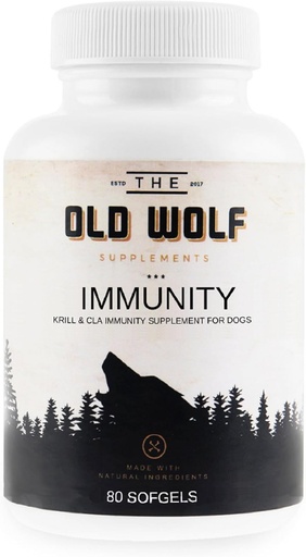 [BRSWYYIZC55AADTD] Immunità (Pack Leader) 8 in 1 Multivitaminici: Vitamine di Cane Essenziali, Probiotici per Cani per migliorare la salute generale, Vitamina per la pelle e la salute immunitaria - Krill & CLA 80 Gel Morbidi