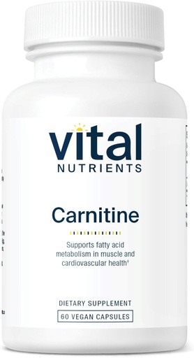 [BRSWIYQQOZ7QKCLI] Vital Nutrients Carnitine 500mg | L-Carnitine Supplement for Heart Health Support | Vegan Energy Support Supplement | Gluten, Dairy, Soy Free | Non-GMO | 60 Capsules