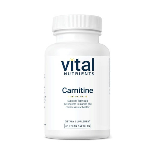 [BRSWIYQQOZ7QKCLI] Vital Nutrients Carnitine 500mg - L-Carnitine Supplement for Heart Health Support - Vegan Energy Support Supplement - Gluten, Dairy, Soy Free - Non-GMO - 60 Capsules