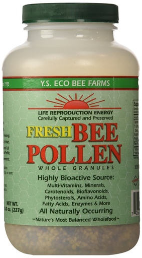 [BRSWIYIGOIOBA2LC] Y.S. Organics Fresh Bee Pollen Whole Granules, 8 Ounce