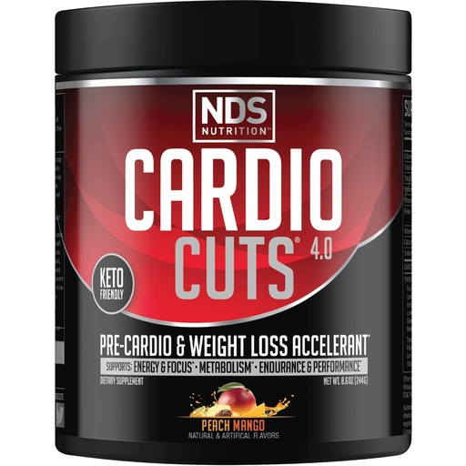 [BRSW2FIZCQHQI2D6] Cardio Cuts NDS Nutrition 4.0 Pre Workout Supplement - Advanced Weight Loss and Pre Cardio Formula with L-Carnitine, CLA, MCTs, L-Glutamine, and Safflower Oil - Peach Mango (40 Servings)