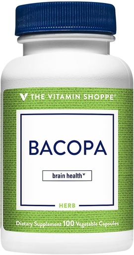 [BRSRMCTYBUARU3L4] The Vitamin Shoppe Bacopa 500MG (Bacopa Monnieri), Clinically Studied Ingredient, Herbal Brain Support Supplement, Once Daily (100 Capsules)