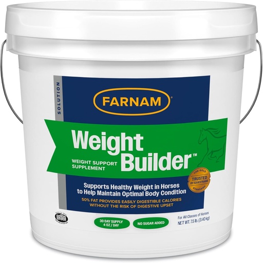 [BRSWGBAHBEFQYGYV] Farnam Weight Builder Weight Support Supplement for Horses, Helps Maintain Optimal Body Condition, 7.5 lb, 30 Day Supply