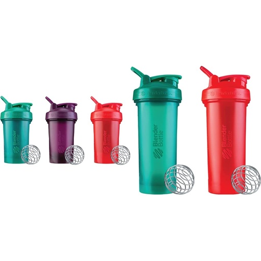 [BRSRMBAFOQFWGCY6] BlenderBottle Classic V2 20-Ounce Shaker Bottle, 3-Pack: Red, Green, and Plum & Classic V2 Shaker Bottle Perfect for Protein Shakes and Pre Workout, 28-Ounce (2 Pack), Red, Green