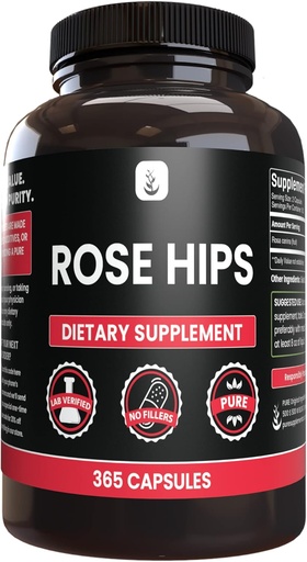 [BRSRMEI5CN6AGYAU] PURE ORIGINAL INGREDIENTS Rose HIPS (365 Capsules) No Magnesium Or Rice Fillers, Always Pure, Lab Verified