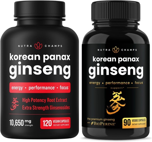 [BRSROHT4AEPQOAYV] NutraChamps Complete Ginseng Duo - The Complete Energy, Focus & Stamina Support Bundle – Ginseng Gold & Korean Red Panax Ginseng