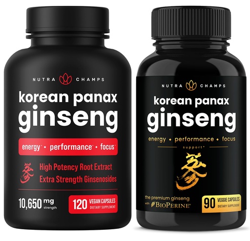 [BRSROHT4AEPQOAYV] NutraChamps Complete Ginseng Duo - The Complete Energy, Focus & Stamina Support Bundle – Ginseng Gold & Korean Red Panax Ginseng