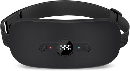 [BRSRAED4CIJRAG3K] NOWWISH Värme Pad för period kramper Smärta Relief, Portable Electric Cordless Menstrual Värme Pad laddningsbar med 6 Värmenivåer och 6 Massage Modes, julklappar för kvinnor Teen Girls, Black