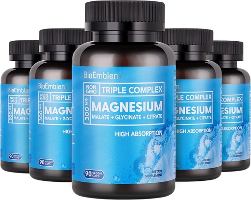 [BRSRMEA3OYHQK3DU] BioEmblem High Absorpation 3 Magnesium Complex 300mg | Magnesium Glycate for Nerves, mate for Energment, Supplement to using healthsalth | Vermann, Non-GMOFOIFIFII Caps