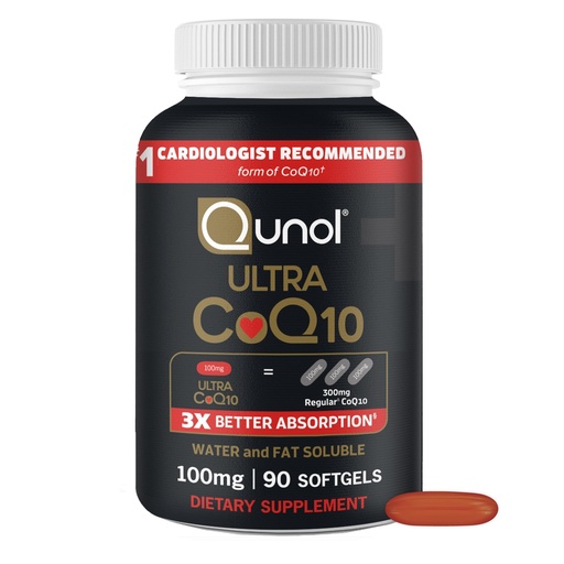 [BRSRMHTYDFYRSD3J] Qunol Ultra CoQ10 100mg Softgels- 3x Better Absorption, Antioxidant for Heart Health & Energy Production, Coenzyme Q10 Vitamins and Supplements, 3 Month Supply, 90 Count