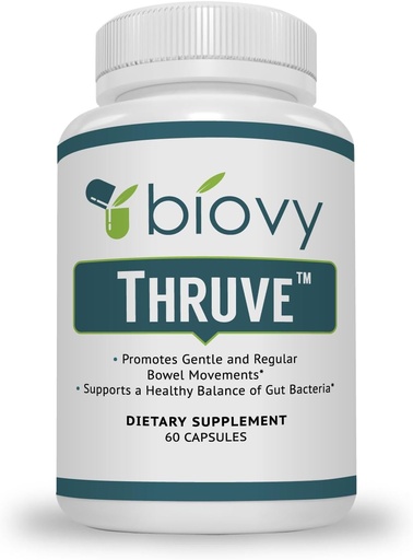 [BRSWKHD6AUBB6GD7] Thruve Long-Term Constipation Relief Supplement - Probiotics, Prebiotics, Natural Laxatives and Fiber All in Easy to Swallow Capsules - Best Herbal Laxative Supplement for Constipation - 60 Pills