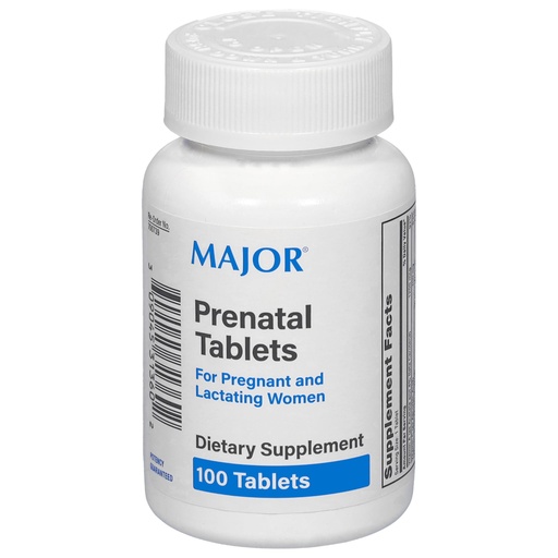 [BRSWIYIMCMAWK3LK] MAJOR Prenatal Tablets for Pregnant and Lactating Women - Dietary Supplement - 100 Count